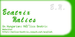 beatrix malics business card